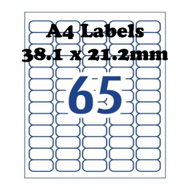 A4 Self Adhesive Address Labels Laser Inkjet Print Mailing Stickers 65 Per Sheet