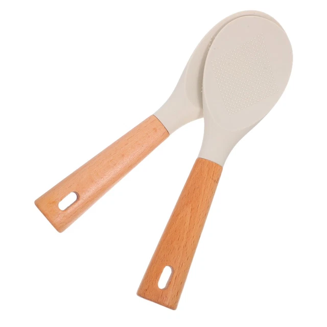 2 Cucchiai Da Riso In Plastica Bianchi | Utensili Antiaderenti Per Cuociriso E Cibi Appiccicosi - Foto 2