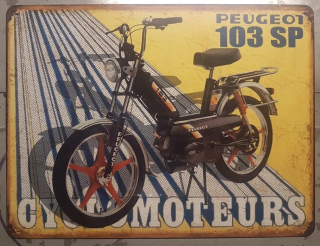 Plaque Métal Vintage Peugeot 103 MVL - Neuf - Décoration Murale Ou Collection