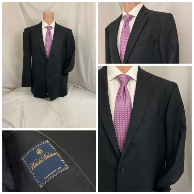 Brooks Brothers Blazer 42L Black Wool 2B1V Lined LNWOT No Flaws YGI T2-139