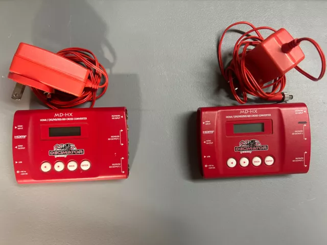 2 Used Decimator MD-HX Miniature HDMI/SDI Cross Converter with Scaling and Frame 2 Used Decimator MD-HX Miniature HDMI/SDI Cross Converter with Scaling and Frame