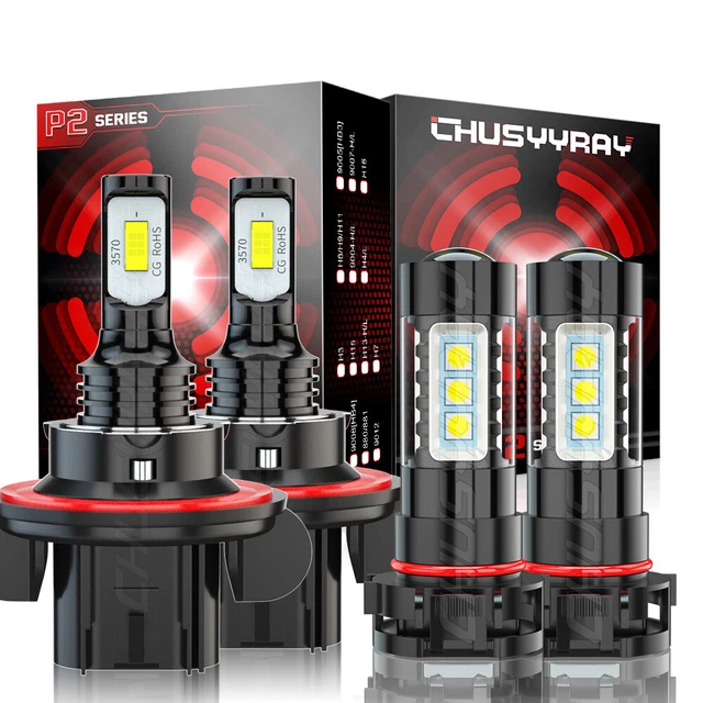 For Jeep Gladiator 2020 2021 2022 Combo 6000K LED Headlight+Fog Light Bulbs Kit