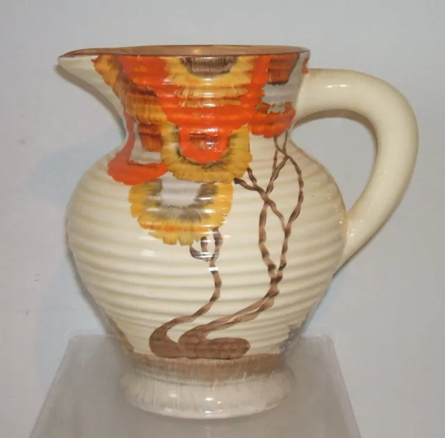 Clarice Cliff Rhodanthe Ribbed Jug - Lovely Condition