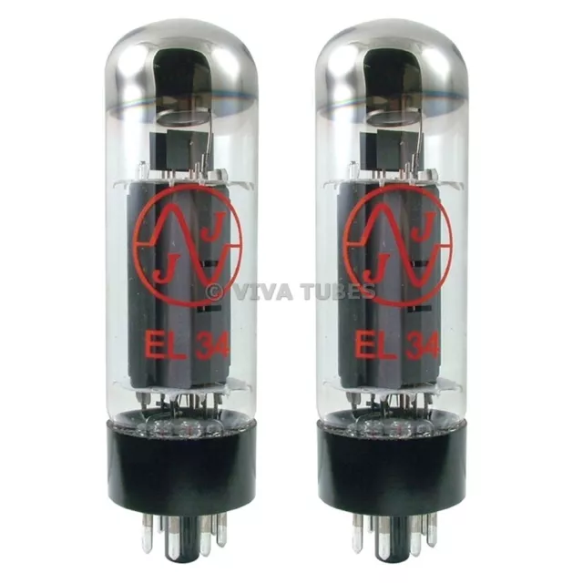 Brand New In Box Matched Pair JJ EL34 6CA7 Fully Tested Guaranteed Vacuum Tubes