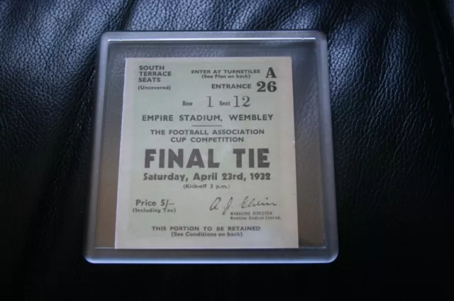 Newcastle Utd v Arsenal 1932 FA Cup Final Ticket/Coaster