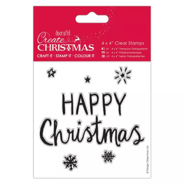 Docrafts Papermania Clear Rubber Christmas Stamps