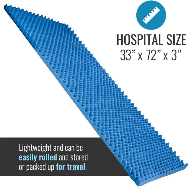 DMI HOSPITAL CONVOLUTED Foam Bed Pad/Mattress Topper, 33 X 72 X 3