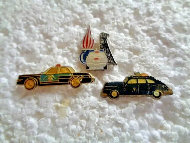 Job lot of 3 Police car shaped metal lapel pins
