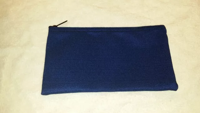 1 Brand New Heavy Dark Blue Canvas Bank Deposit Money Bag