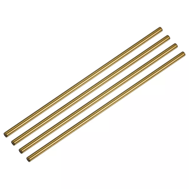 Reusable Metal Straws 4Pcs, Stainless Steel Straight Straw 10.5" Long - Gold