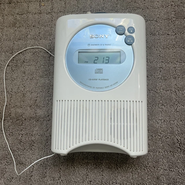 SONY SHOWER CD and RADIO ICFCD73W WEATHER AM/FM CDR/RW TESTED 34.