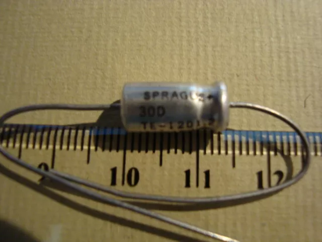 1 pcs., Kondensator, Sprague 30D, TE-1201.2, 4uF 25V, axial, Audio. NOS