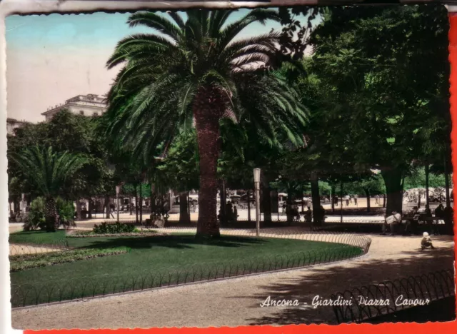 Cartolina Ancona  Citta'   Viaggiata 1958 Giardini Piazza Cavour    Regalo