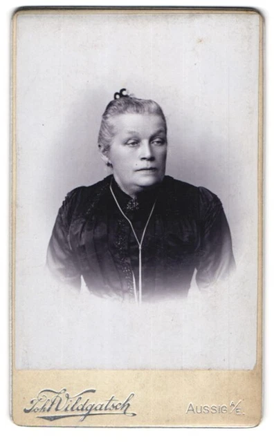Photography J. Wildgatsch, Aussig a. d. Elbe, Teplitzerstr. 9, Older Lady in Be