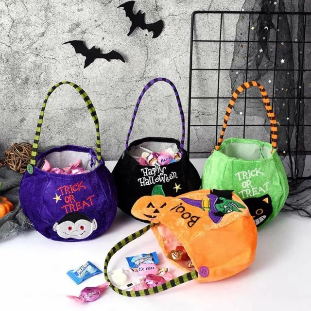 Party Halloween Kids Pumpkin Trick Or Treat Tote Bags Candy Bag Gift Basket
