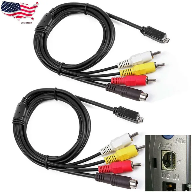 2X AV Audio Video TV Cable Cord Lead RCA for Sony Handycam DCR-SR42 Camcorder