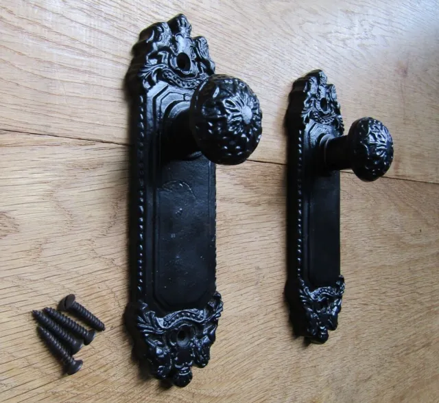 Cast iron Rustic Vintage victorian retro door knob hook shabby chic ornate fancy