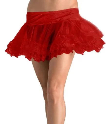 Red Lace Trimmed Petticoat NEW Leg Avenue Crinoline Womens One Size Fits all