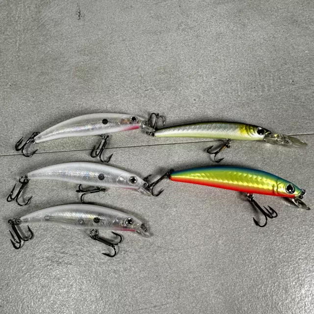 Fishing Lure Minnow Jerkbait Crankbait Lot of 5 Shallow Divers Bass Baits