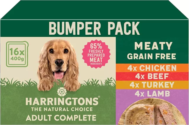 Harringtons Grain Free Hypoallergenic Wet Dog Food Meaty Pack 16x400g - Chicken