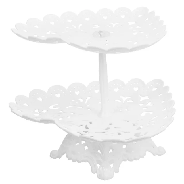 Weiß Plastik Tablett Cupcake-Ausstellungsständer Runder Kuchenträger