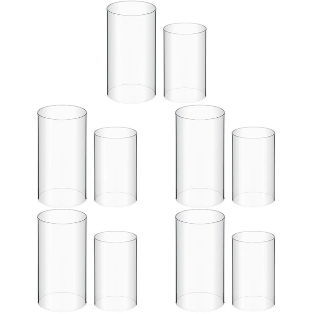 10 Pcs Transparent Daily Use Candle Cover Candle Cylinder for Home Room Daily
