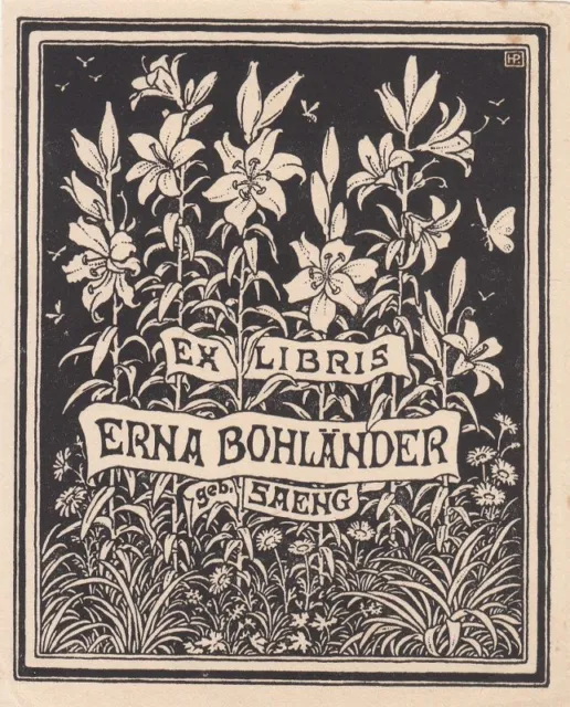 Exlibris Bookplate Cliché Hermann Pfeiffer 1883-1964 Lis