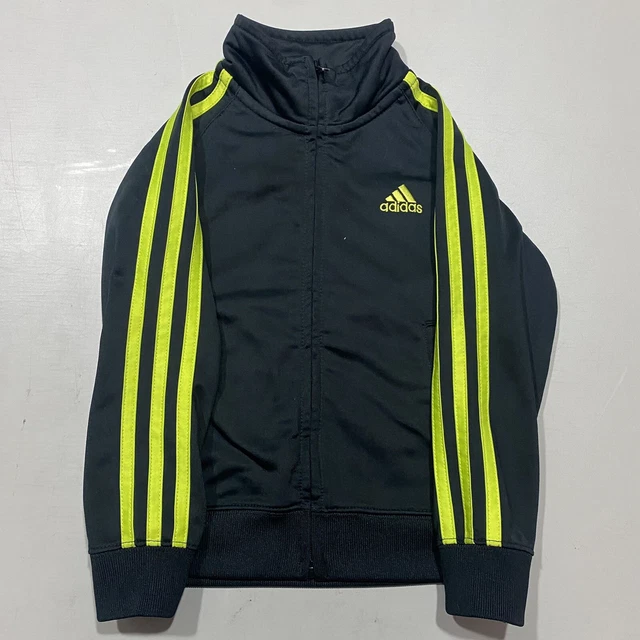Adidas Athletic Neon Green & Black Track Jacket Toddler Size: 3T