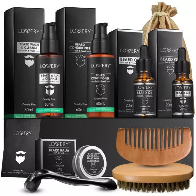 Men's Beard Grooming & Growth Kit, Beard Trimming Gift Set, 12 pc, Gifts for Men