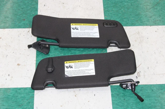 12-14 Mustang Black Cloth Overhead Roof Pair LH RH Sunvisor Sun Visor Shade
