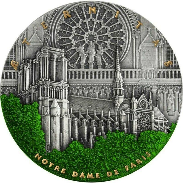 Niue 2021 5$ Aeternitas NOTRE DAME DE PARIS 2 Oz Antique Finish silber Münze