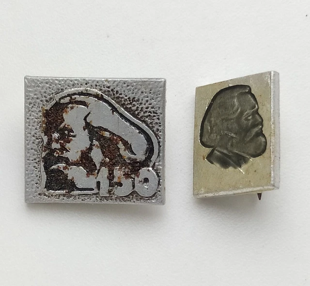 Distintivo sovietico vintage Pin Karl Marx Comunismo Propaganda URSS...