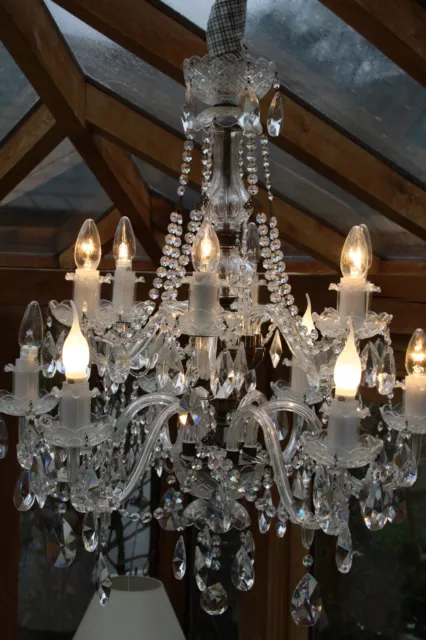 Antique crystal glass chandelier