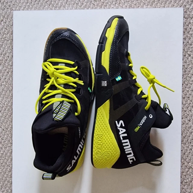 Salming Kobra Mid Shoe Black/Yellow Mens Trainers EUR 44 2/3 UK 9.5 US 10.5