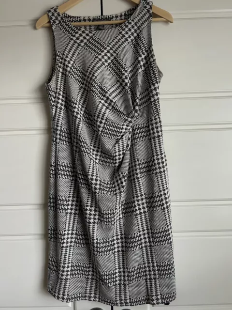 A Pea in the Pod Maternity Dress Size Large Black White Houndstooth Soft Stretch
