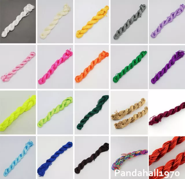 1roll Nylon Braided Braiding Cord Thread DIY Kumihimo Macrame Crafts 1mm/2mm