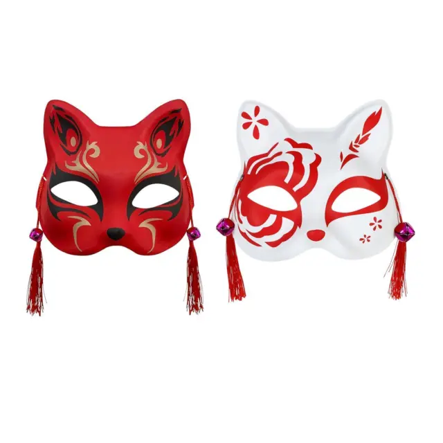 Demi-visage chat Halloween renard accessoires de déguisement Animal Cosplay
