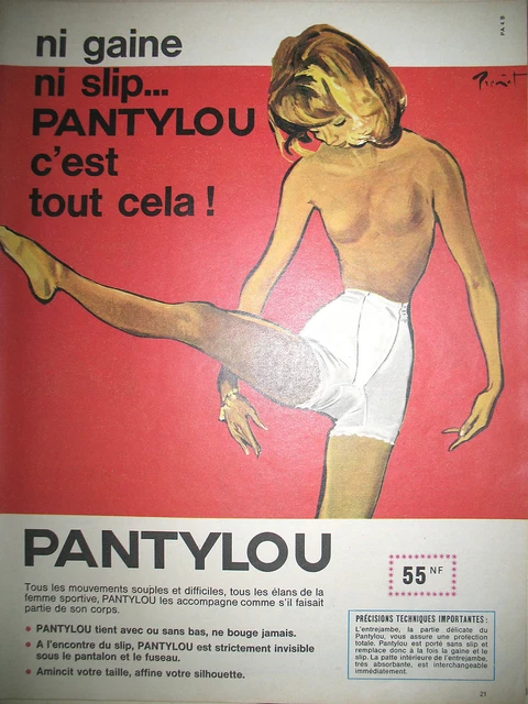 Publicite De Presse Pantylou Illustration Brenot French Ad 1962