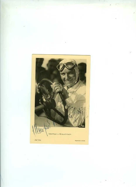 Manfred Von Brauchitsch 1930's Mercedes Benz Portrait Signed Vintage Postcard 2