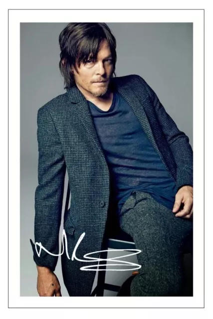 NORMAN REEDUS Signed Autograph PHOTO Fan Signature Gift Print THE WALKING DEAD