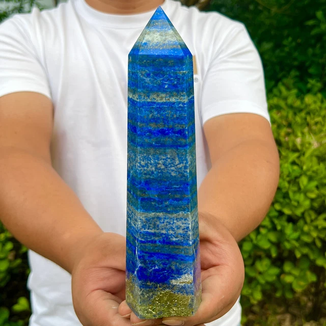 2.79LB Large Lapis lazuli quartz crystal obelisk point wand aura healing