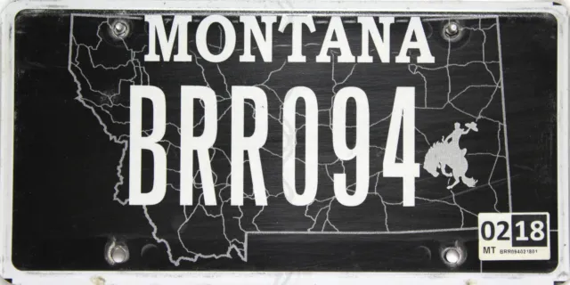 Montana Black License Plate USA BRR094 Originalbild
