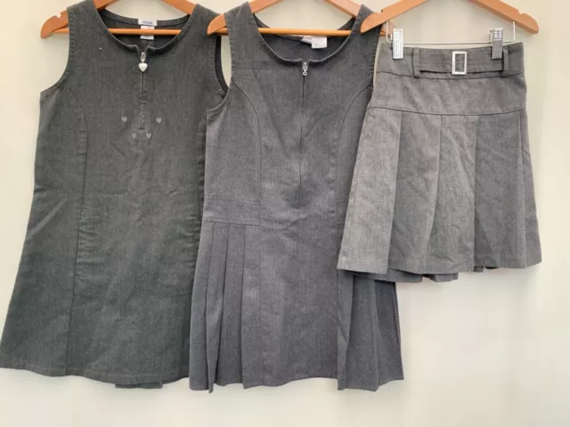 Girls Bundle school uniform pinafore dress Skirt age 6-7 years F&F adams