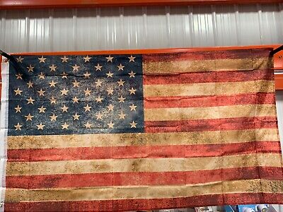 United States American Flag Vintage Antique Distressed Look 34” X 60”