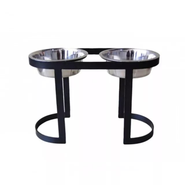 Stainless Steel Double Bowl Pet Feeding Station XL 3