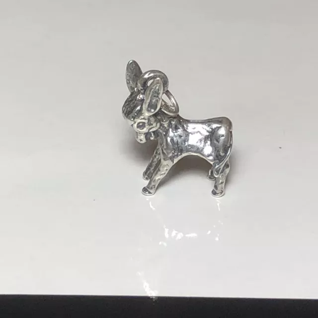 Vintage Baby Donkey Mule Sterling Silver 3D Pendent Charm Jewelry Animal Horse