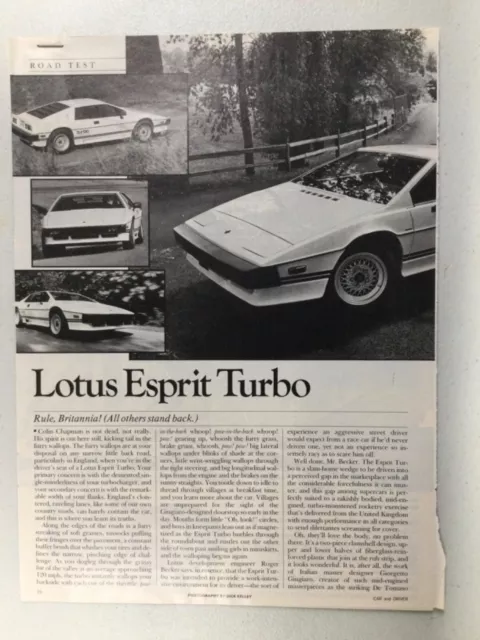LLLArt27 Vintage Article 1984 ? Lotus Esprit Turbo Nov 1983 5 page