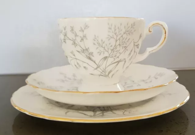 Tuscan Fine English Bone China Made in England Woodside cup, saucer plate trio