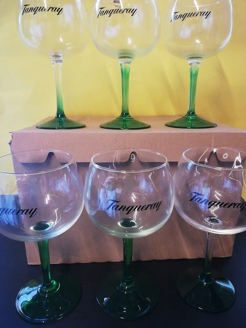 TANQUERAY 6 BICCHIERI GIN BALLON CALICI VETRO NUOVI GREEN Edition