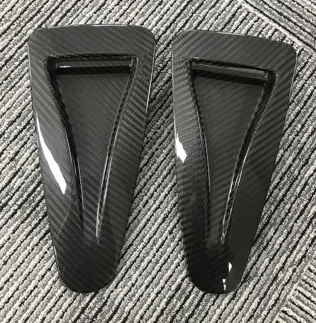 REAL DRY CARBON Fiber Car Hood Vents Ducts Inlet Cover For Nissan R35